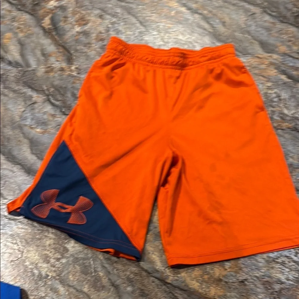 Under Armour Kids' Dual-Tone Blue and Orange Shorts - Picture 9 of 14